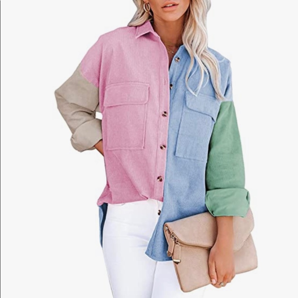 Sz Small Colorblock Shacket from Amazon NWOT